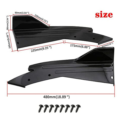 Front Bumper Lip Chin Splitter Spoiler Compatible with 69"-73" Width Car + Rocker Panels Guard Side Extension Splitter Side Skirts Body Kit Rear Bumper Lip Diffuser (Black with Red) - color: 69"-73" Black with Red