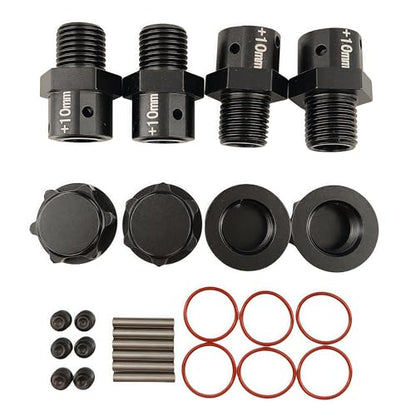 10mm Extended Wheel Hex Hub Set for ARRMA Kraton Mojave Infraction 6S (Black) | Aluminum,1/8,1/7,Outcast,Big Rock,Felony,Limitless,Upgrade Parts,CNC Machined,High Strength - color: Black