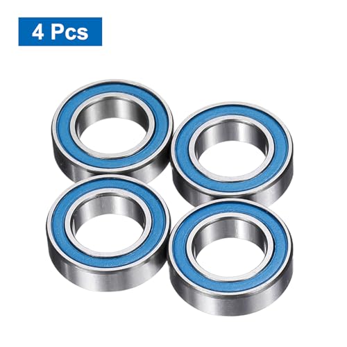 uxcell 4 Pcs MR148-2RS Deep Groove Micro Bearing, 8x14x4mm Double Rubber Sealed Chrome Steel Small Bearings (ABEC5, Z4 Low Noise) - size: MR148-2RS