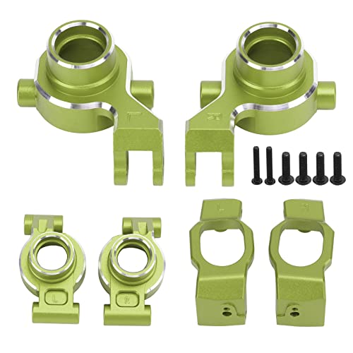 RC Rear Axle Hub Set, Durable Aluminum Alloy Minimizes Backlash and Friction, Steering Cup for 1/10 Scale RC Cars, for RC Enthusiasts Racers Off-Road Racing and Hobbyist Builds - color: Green