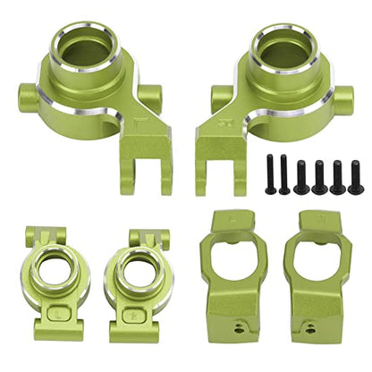 RC Rear Axle Hub Set, Durable Aluminum Alloy Minimizes Backlash and Friction, Steering Cup for 1/10 Scale RC Cars, for RC Enthusiasts Racers Off-Road Racing and Hobbyist Builds - color: Green