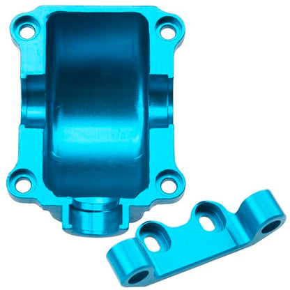 ShareGoo Metal Differential Gearbox Cover Diff Housing Case & Upper Arm Compatible with Tamiya TT02 TT-02D TT-02B TT-02FT 1/10 RC Car (Blue) - color: Blue
