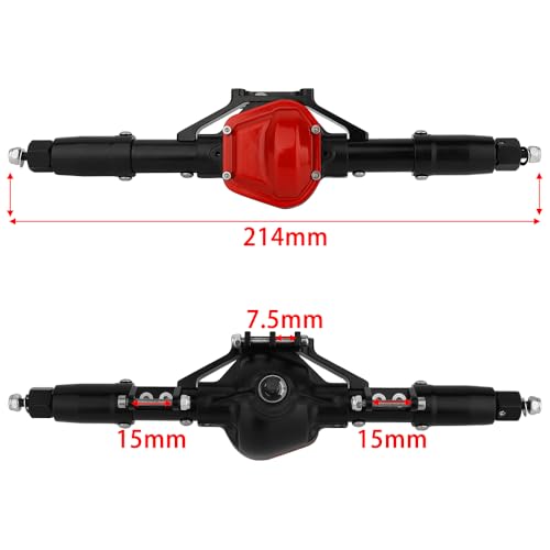 Front Rear Complete Axle Set with 3.0 Version Axle Shaft for Axial SCX10 RC4WD D90 1/10 RC Crawler Upgrade Parts - color: Black