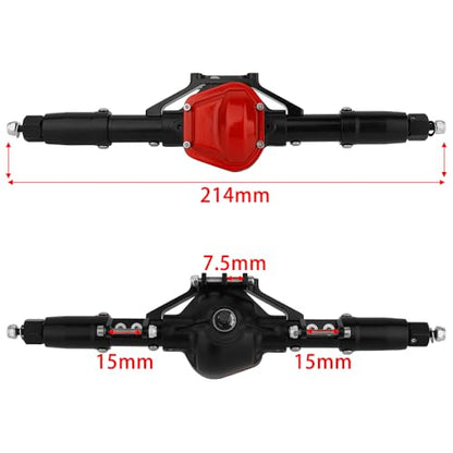 Front Rear Complete Axle Set with 3.0 Version Axle Shaft for Axial SCX10 RC4WD D90 1/10 RC Crawler Upgrade Parts - color: Black