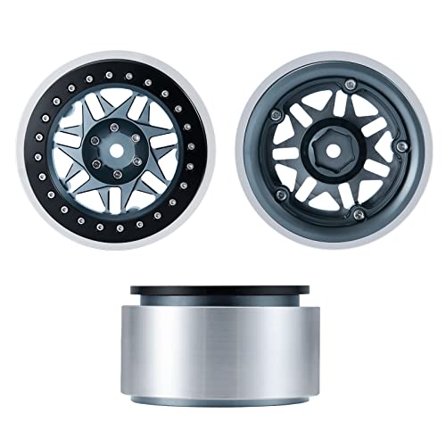 Benedict Harry 4PCS Aluminum 2.9" Beadlock Wheel Hub Rim for 1/6 TRX-6 RC Crawler Car Upgrades (Titanium)