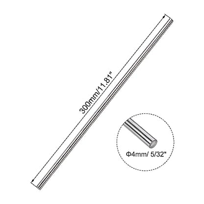 uxcell 4mm x 300mm 304 Stainless Steel Solid Round Rod for DIY Craft - 5pcs - size: 300mm