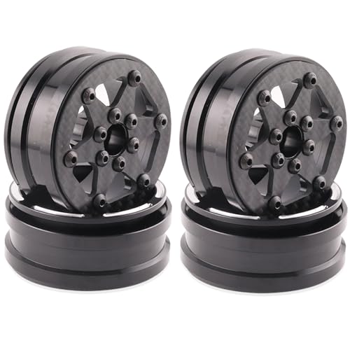 1.9" Aluminum Beadlock Wheel Rims 4PCS Carbon Fiber for 1/10 RC Crawler TRX4 Axial Capra SCX10 VS4-10 Gen8 Upgraded Carbon Fiber 1.9 Beadlock Wheel Rims - style: TXW-LG-B