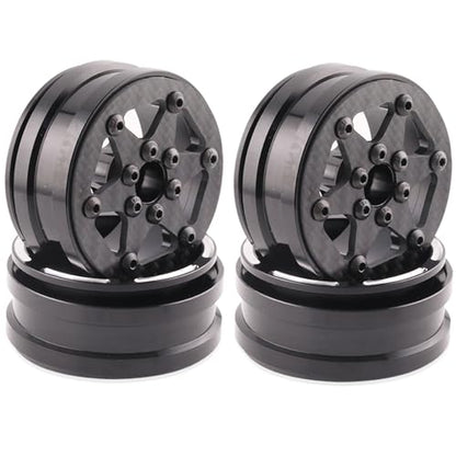 1.9" Aluminum Beadlock Wheel Rims 4PCS Carbon Fiber for 1/10 RC Crawler TRX4 Axial Capra SCX10 VS4-10 Gen8 Upgraded Carbon Fiber 1.9 Beadlock Wheel Rims - style: TXW-LG-B