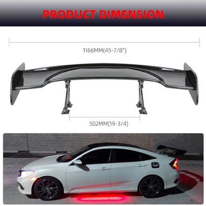 GT Wing Spoiler, Matte Black 47Inch Universal Rear Trunk Spoiler, Lightweight ABS Car Spoiler, GT Style - size: Matte Black