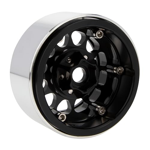 MEUS RACING 1.9 Beadlock Wheels Rims Deep-Dish Wheel for Axial SCX10 Traxxas TRX4 Vanquish VS4-10 Redcat Gen8 1/10 RC Crawler Upgrades (Style A, Black) - color: Style A, Black