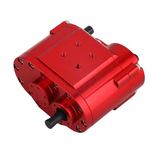 2 Speeds Transfer Case Gearbox Dual Speed Transmission Box 46x53x32mm for Axial SCX10 RC4WD D90 1/10 RC Crawler Upgrade Parts (red) - color: Red