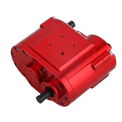 2 Speeds Transfer Case Gearbox Dual Speed Transmission Box 46x53x32mm for Axial SCX10 RC4WD D90 1/10 RC Crawler Upgrade Parts (red) - color: Red