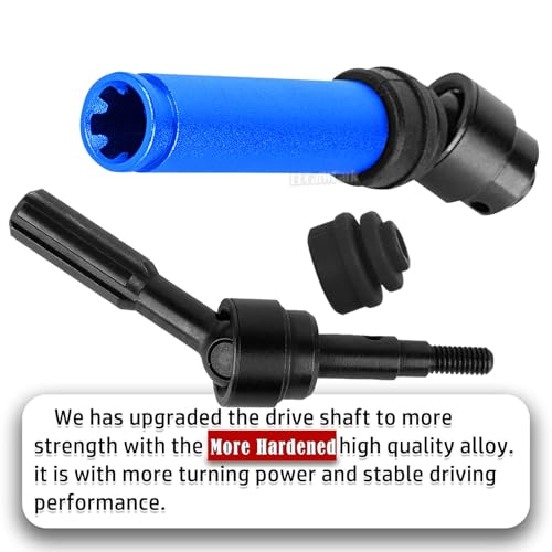 Drive Shaft Axles Upgrades Part for 1/10 4WD Slash/Rustler/Stampede/Jat0 4X4(BL-2s)(VXL),F0rd F15O,RC Front & Rear Steel DriveShaft CVD w/Hex Hops Up,#9051#9052,Navy Blue - color: Navy Blue - (4pcs Driveshafts)