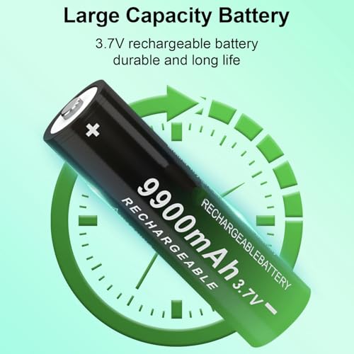 Battery for 4 Pack 9900 mAh Battery Ni-MH Rechargeable, Button Top NiMH Batteries, High Capacity Battery for LED Flashlights, Mini Fans, Toys, Remote Control, Electronic Devices, RC Car, Doorbell
