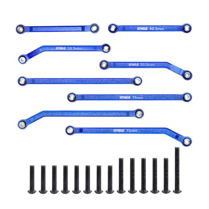 High Clearance 4 Links Set Aluminum Linkage for Traxxas 1/18 TRX4M K10 F-150 Upgrade Parts RC Crawler Car (Dark Blue) - color: Dark Blue