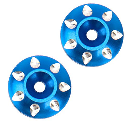 2Pcs Vgoohobby RC Metal Rear Wing Buttons Gasket,Universal Rear Fixed Tail Protection Spacer for 1/10 RC Off Road Short Truck Buggy Racing Car (Blue) - color: Blue