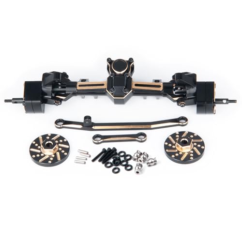 RCHUBAM RC Front & Rear Axle Set Metal Complete Axle with Steering Weights for 1/24 Axial SCX24 RC Crawler Deadbolt C10 Upgrades Accessories Part (Front Axle) - style: Front Axle