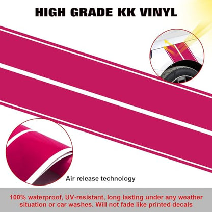x xotic tech Fender Stripes Hash Marks KK Vinyl Decal Universal for Car Truck Sticker Racing Stripe 11"x23" (Pink) - color: Pink