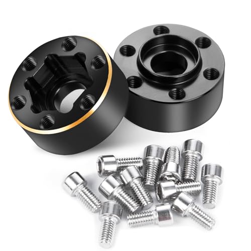 4Pcs RC Brass Weights 12mm Hex Hub Extended Adapters Widen 9mm Counterweights for 1.9inch Beadlock Wheel Rim Compatible with Axial SCX10 90046 Redcat TRX4 Gen7 D90 CC01 1/10 RC Crawler (9mm) - color: 9mm