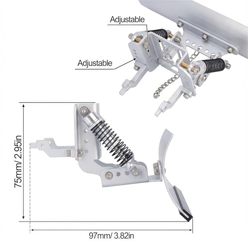 RC Snow Plow for TRX4M & SCX24, Adjustable Aluminum 1/18 1/24 RC Crawler Plow, Servo Operated Snow & Sand Shovel Upgrade, CNC Metal RC Plow Truck Accessory (Silver) - color: Silver