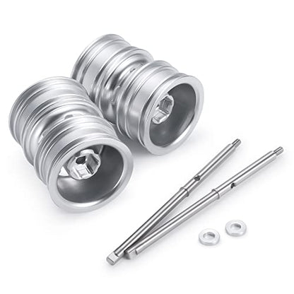 2pcs Rear Dual Wheel Rims Wheel Hubs with Rear CVD for 1/24 Axial Scx24 | Metal for AXI90081 Deadbolt C10 AXI00002 B-17 AXI00005 Upgrade