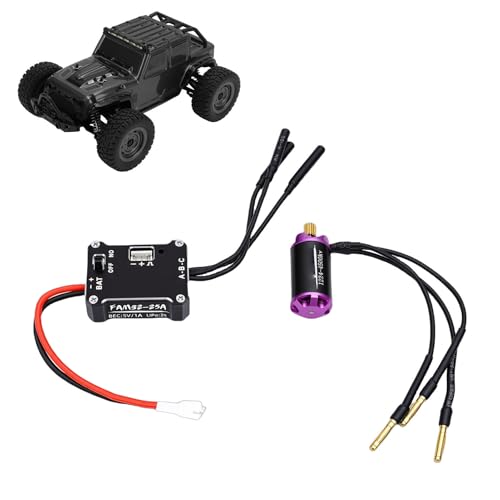 Brushless Motor, 1/24 Scale 4500KV Motor with 25A ESC Combo RC Crawler Upgrade Kit for SCX24, Other Model Cars