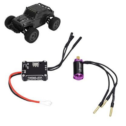 Brushless Motor, 1/24 Scale 4500KV Motor with 25A ESC Combo RC Crawler Upgrade Kit for SCX24, Other Model Cars