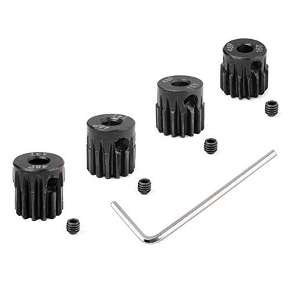 Hobbypark Metal Steel 48P Pinion Gear Set 3.175mm Shaft Hole 13T 14T 15T 16T 48 Pitch Motor Gears Kit for RC Car (4-Pack)