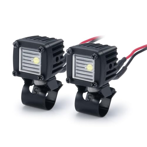 4PCS RC Spot Beam Square LED Cubes Offroad Driving Lights RC Light Bar LED Housing Lens Spotlight Compatible with 1/10 RC Car TRX4 TRX6 Axial SCX10 90046 RR10 D90 (D-Striped) - color: D-Striped