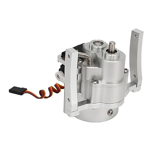 plplaaoo RC Gear Box Transfer Case Aluminum Alloy Anodize Accurate RC Gear Box Kit with Shaft for SCX10 1/10 313mm Wheelbase (Silver) - color: Silver
