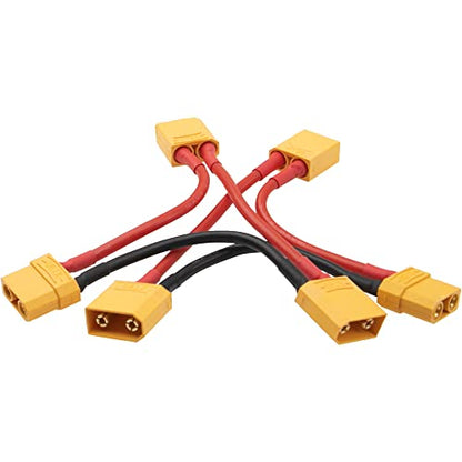 2Pcs HIRCQOO RC Car Serial Series Cable Adapter Compatible with XT90 Large Tamiya Traxxas EC5 XT60 EC3 T Plug for RC Truck Boat Lipo Battery ESC (XT90 Plug) - style: XT90 Plug