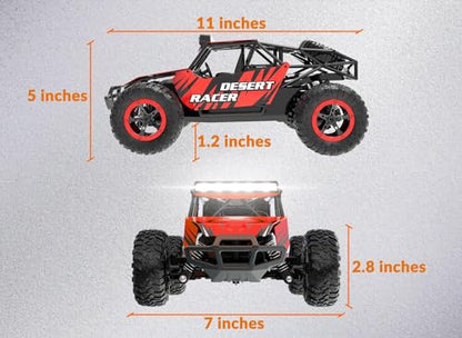 RACENT Remote Control Cars for Adults - 1:16 Scale 20kph Fast RC Truck All Terrain Off-Road Monster Truck for Adults with 2 Rechargeable Batteries (Red) - color: Red