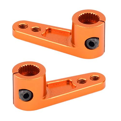 2PCS TGCWENG CNC Aluminum Alloy 25T Servo Horn 25 Teeth Steering Arm Horn Suitable with Losi Tamiya HPI HSP Redcat Axila SCX10 90046 TRX4 Etc 1/10 RC Crawler car (Brown) - color: Brown