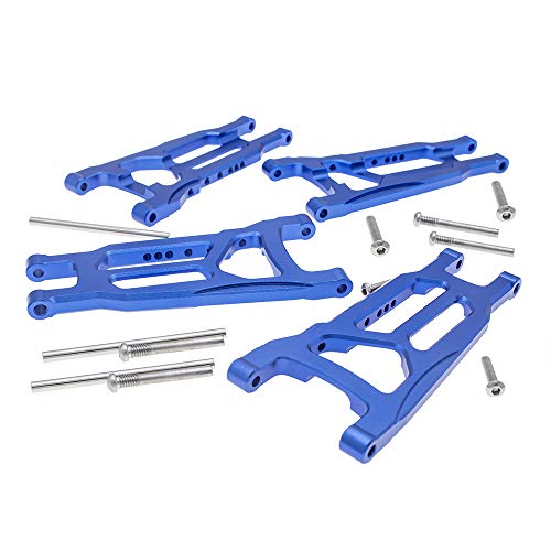 4-Pack Alloy Front&Rear Suspension Arms for Traxxas 1/10 4X4 Slash, Stampede, Rustler 4WD VXL-Replaces Part 3655 - color: Nave Blue