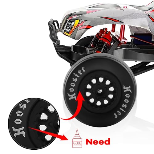 1/10 Racing Short Course Truck Slick Tires for Slash Senton LOSI | 12mm Hex Wheels and Tires, Rubber RC Truck Tires, 1/10 RC Truck Upgrade Parts