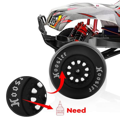 1/10 Racing Short Course Truck Slick Tires for Slash Senton LOSI | 12mm Hex Wheels and Tires, Rubber RC Truck Tires, 1/10 RC Truck Upgrade Parts