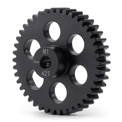 Steel M1 Pinion Gear 42T 5mm Shaft Motor Gears for 1/8 1/10 RC Brush | Brushless Motor Electric Car/Truck Part - size: 42T