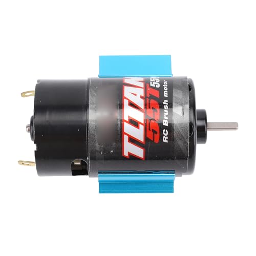 Alomejor 550 RC Car Motor, Brushed Motor with Cooling Fan and Heat Sink for Axial SCX10 HPI JL 90046 Slash 1:10 RC Crawler (55T) - size: 55T