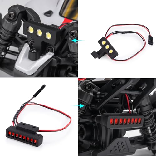 LSG RC Car Light Headlight Taillights kit Front Rear Lights White Red LED Light Kit for 1/18 RC Arrma Typhon Grom Upgrades Parts