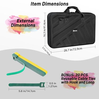 RAYMACE Lightweight Molded EVA Storage Case, DJ Controller Case | Shockproof Foam and Shoulder Strap(28.7x 16.3 x 5.5 inch） - size: 28.7x 16.3x 5.5 Inch