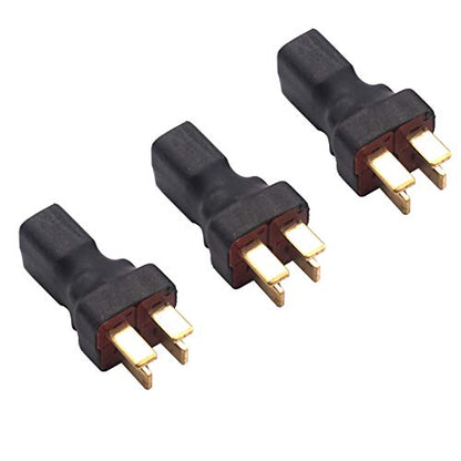 3PCS RC T Plugs Parallel Connector,1 Female to 2 Male T Plug Adapter Compatible with RC Quadcopter Airplane Car Lipo Battery