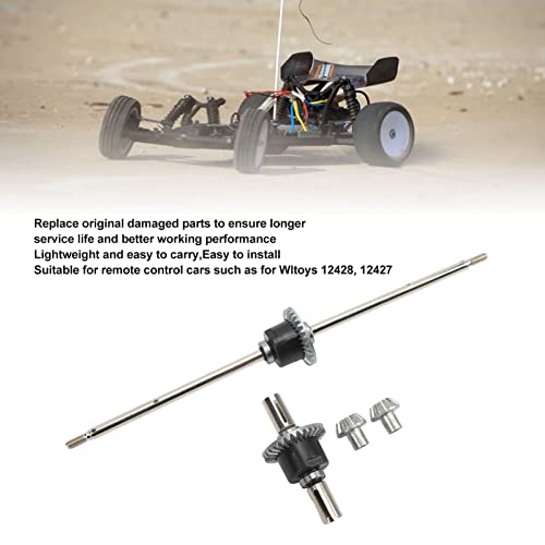 SUNGOOYUE RC Car Front and Rear Differential Set, Stainless Steel Metal Front Rear Differential Gear Spare Parts for 12428 12427 Remote Control Car