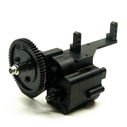 AX2 2 Aluminum Speed Transmission Case Gearbox for 1:10 Axial SCX10 Wraith Honcho RC Car Black