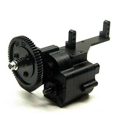 AX2 2 Aluminum Speed Transmission Case Gearbox for 1:10 Axial SCX10 Wraith Honcho RC Car Black