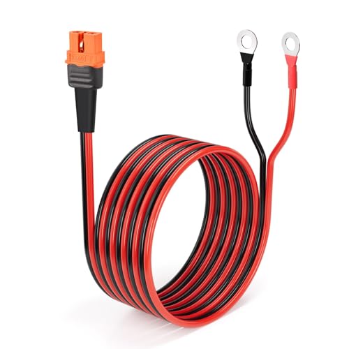 ELFCULB XT60i to O Ring Terminal Cable,12AWG XT60i Female to O Ring Connector with Tinned Pure Wire for RC Battery Solar Portable Power Power Station and Solar Panel(10FT) - color: 12AWG, size: 10FT