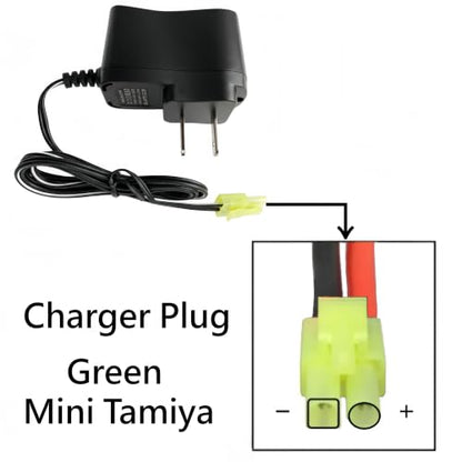 8.4V RC Battery Charger for 8.4V NiMH/NiCd Battery Packs, 250mA with Mini Tamiya Connector for Airsoft Guns RC Cars