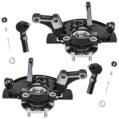 Detroit Axle - Front Knuckles Tie Rods for 2.5L Nissan Altima 2002 2003 | 2004 2005 2006 Steering Knuckles and Wheel Bearing Hubs Assembly Outer Tie Rod Ends Replacement - size: 4SU50554/Kit