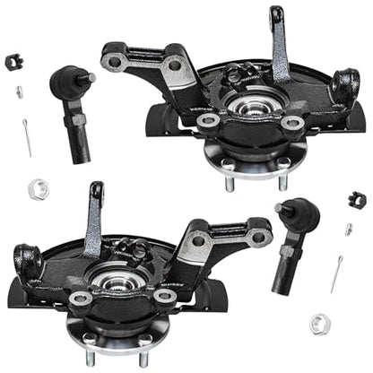 Detroit Axle - Front Knuckles Tie Rods for 2.5L Nissan Altima 2002 2003 | 2004 2005 2006 Steering Knuckles and Wheel Bearing Hubs Assembly Outer Tie Rod Ends Replacement - size: 4SU50554/Kit