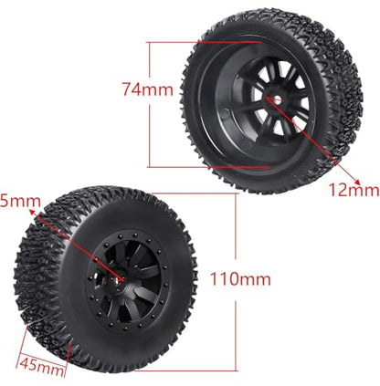 1/10 Short Course Truck Tires and Wheels for Traxxas Slash 4X4 BL-2S HSP Tamiya HPI Kyosho Losi Redcat Racing RC Model Car, Set of 4 (Style B) - style: Style B