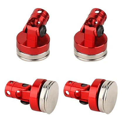 4PCS RC Magnetic Body Post with Clips,Alloy Magnetic Stealth Invisible Body Shell Mount Column Compatible with HSP Redcat Himoto Traxxas SCX10 4WD 1/10 RC Car (red) - color: Red